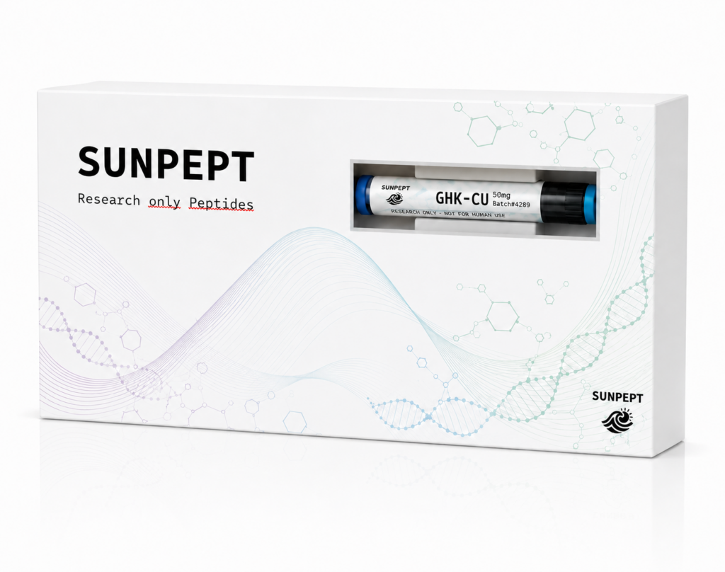 GHK-Cu — Pen — lyophilisiertes Research-grade Forschungspeptid, HPLC-MS-geprüft | SunPept
