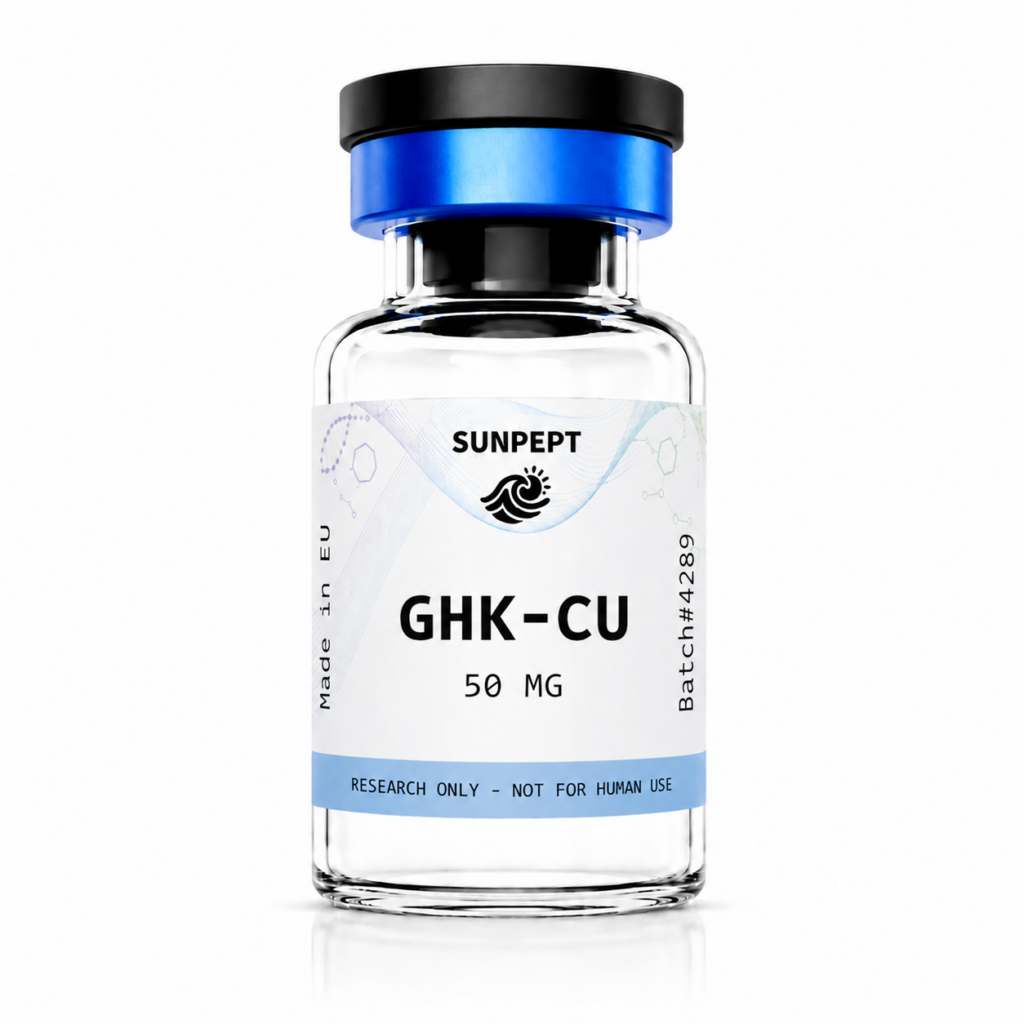 GHK-Cu — Vial — lyophilisiertes Research-grade Forschungspeptid, HPLC-MS-geprüft | SunPept