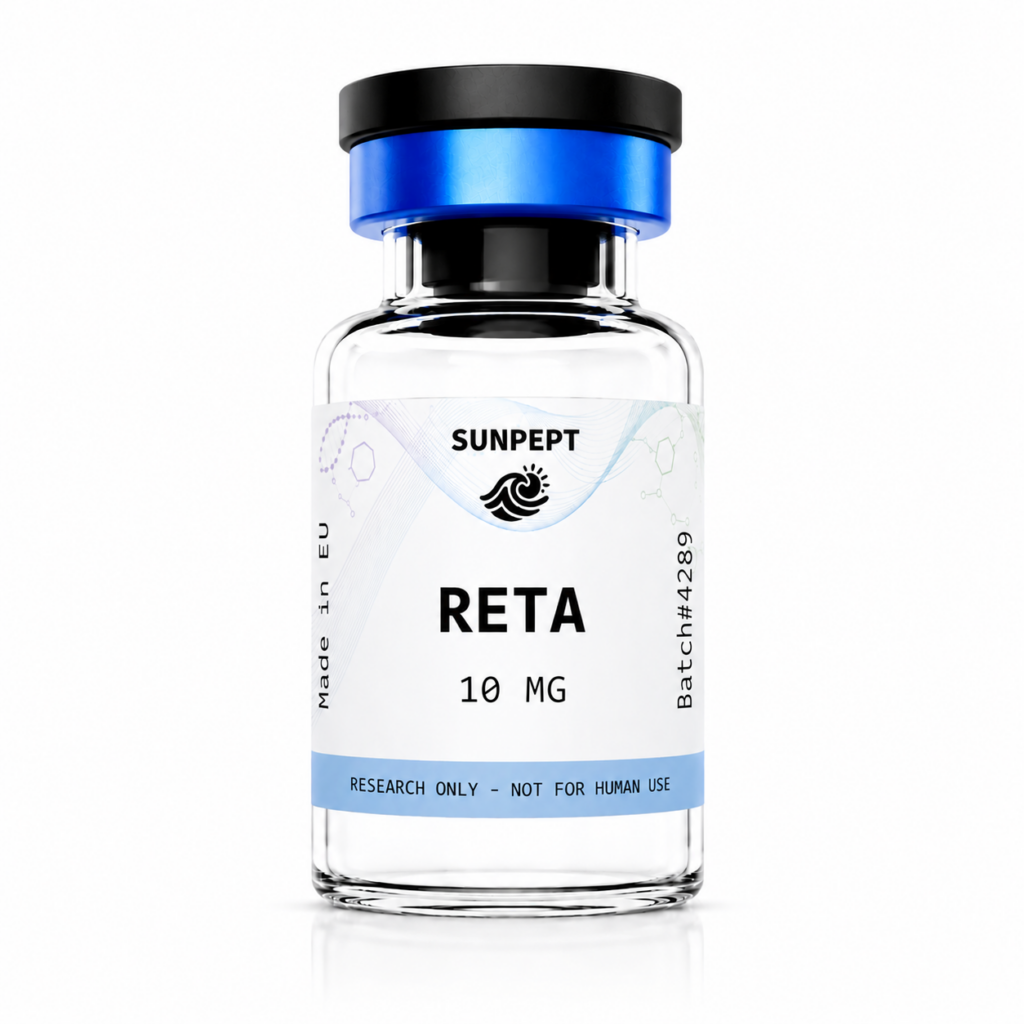 Retatrutide — Vial — lyophilisiertes Research-grade Forschungspeptid, HPLC-MS-geprüft | SunPept
